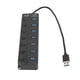 thumbnail image 2 of Hub USB 3.0 de 7 puertos, transmisión de alta velocidad de 5 Gbps, amplia compatibilidad, estación de acoplamiento divisor USB 3.0 portátil, color negro, 2 of 12