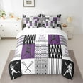 thumbnail image 2 of Castle Fairy Teens Gamer Lacrosse 7pcs Bedding Comforter Set,Sport Theme Queen Bedding Sets Super Cozy,Geometric Lattice Queen Sheet Sets,Lightweight Room Decor, 2 of 8