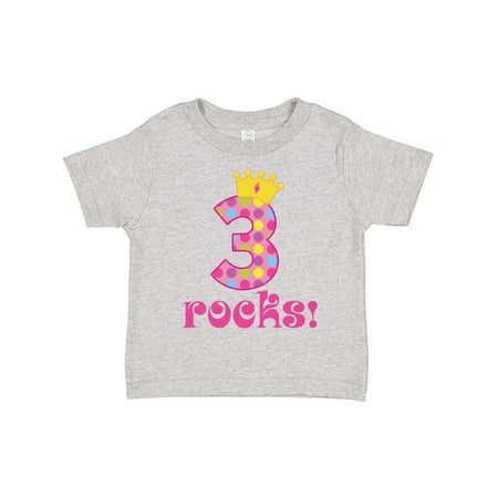 

Inktastic 3rd Birthday Rocks Princess 3 Year Old Gift Toddler Toddler Girl T-Shirt