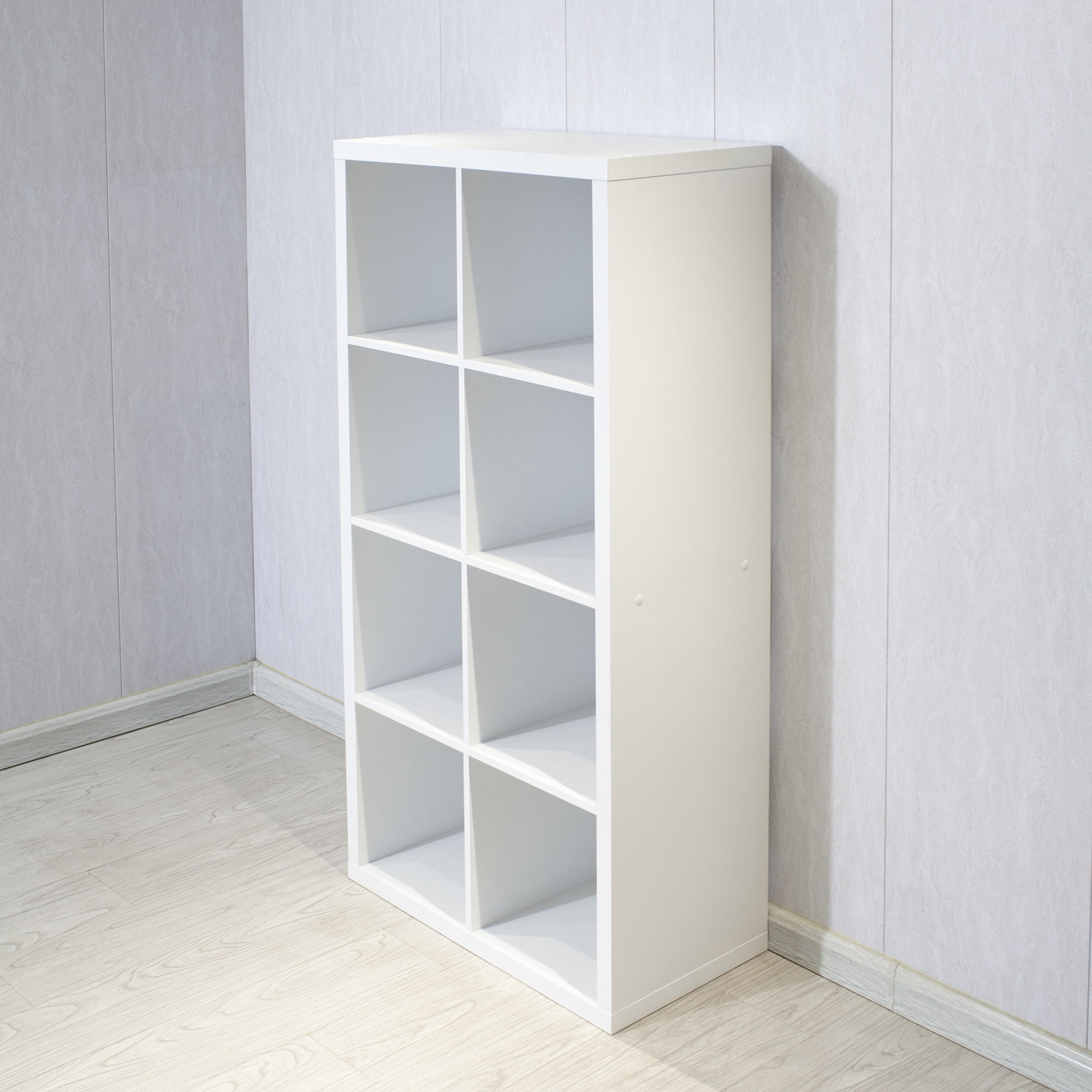 Smart Cube 8-Cube Organizer Storage with Opened Back Shelves, 2 X 4 Cube Bookcase Book Shleves for Home, Office