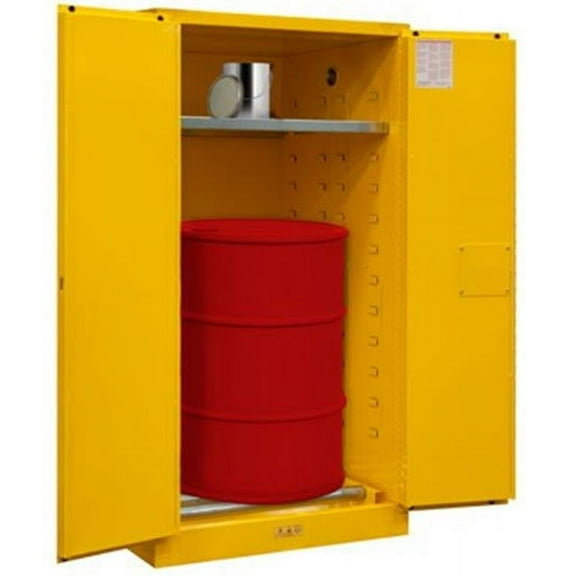 Durham Manufacturing 1055MDSR-50 55 gal FM Approved Flammable Safety Manual Close Storage Cabinet, Safety Yellow