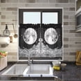 thumbnail image 4 of Yayeee Kitchen Curtains Tier Pair Light Filtering 27"x24" Rod Pocket Short Cafe Window Panel, Black Moon, 4 of 7