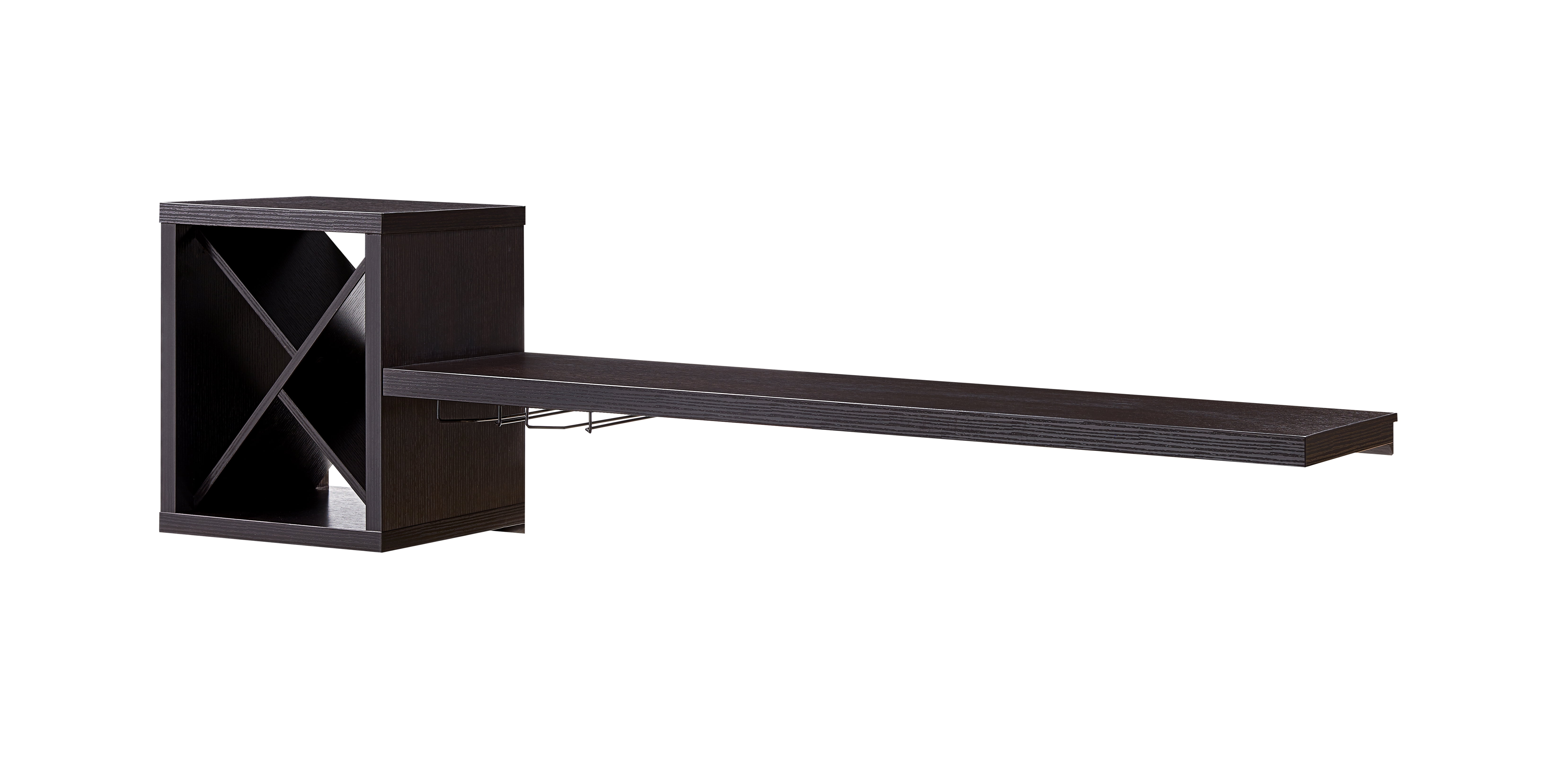 Furniture of America Alard Wall-Mounted Floating Wine Bar in Espresso Wood Finish