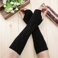 thumbnail image 1 of Mitaines Tricotées pour Femmes Hiver Gants Longs Chauffe-Bras Sans Doigts Chauffe-Poignets Mode Accessoires Temps Froid, 1 of 2