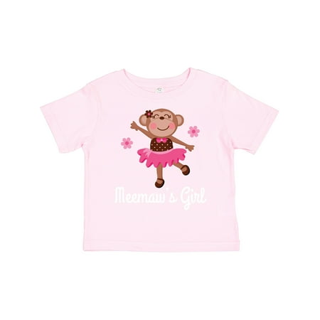 

Inktastic Meemaw Girl Ballerina Monkey Gift Toddler Toddler Girl T-Shirt