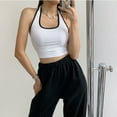 thumbnail image 6 of Women Summer Tops Sports Bra With Padded For Women Color Block Racerback Crop Tank Top Double Lined Yoga Shirt C9 Top Camisole for plus Size with Bra Corset Tube Bodysuit Cropped White One Size, 6 of 6