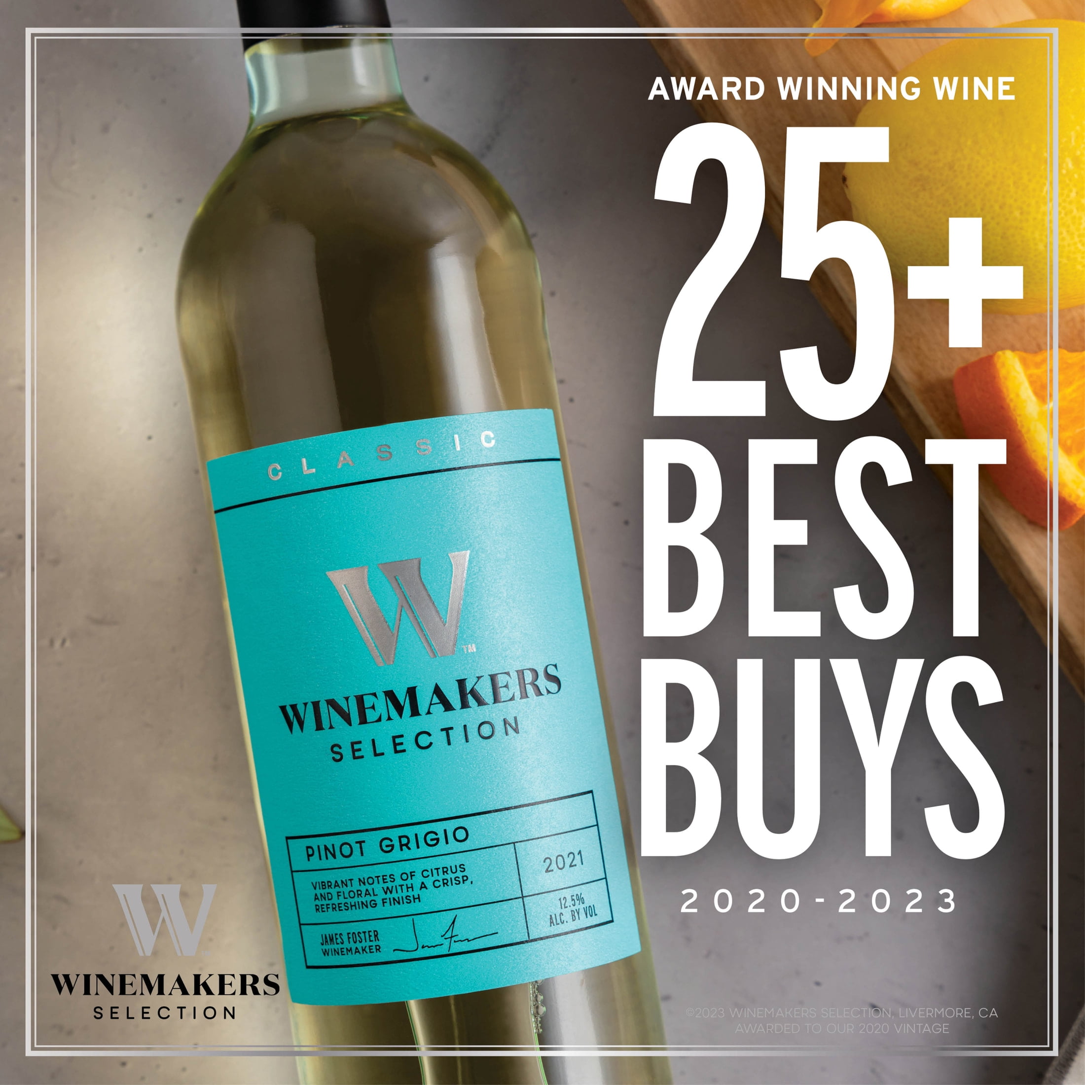 Winemakers Selection Pinot Grigio, White Wine, 750ml