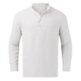 thumbnail image 2 of Caqnni Men's Linen Shirt Long-Sleeved Casual Cotton (White,M), 2 of 5