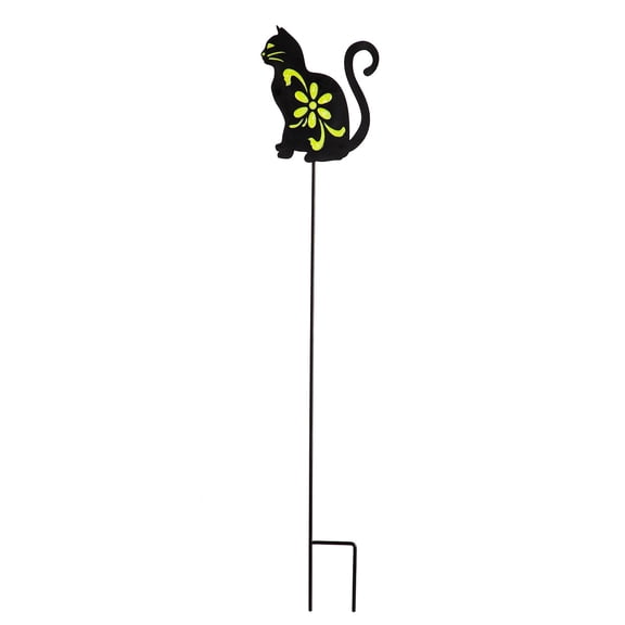 Evergreen 37" Glow in the Dark Cat Garden Stake Garden and Yard Decor