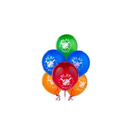 Amscan 203599 8''L x 5. 5W x 0. 5H Baseball Latex Balloons
