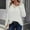 White, variant on Oplxuo Women's Cutout V Neck Dressy Blouses Loose Fit Ribbed Knit T Shirts Long Sleeve Pullover Casual Tunic Tops