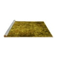 thumbnail image 2 of Ahgly Company Machine Washable Indoor Round Oriental Yellow Industrial Area Rugs, 5' Round, 2 of 4