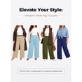 thumbnail image 4 of Gleelist Women's Plus Size Dress Pants High Waist Wide Leg Work Pants Flowy Business Casual Palazzo Slacks Trousers with Pockets(XL-5XL), 4 of 6