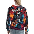 thumbnail image 7 of Picia Rock Skull Singer Pattern Casual Women's Hoodie, Hooded Sweatshirt with Kangaroo Pocket, Comfortable Pullover with Eye-catching Drawstrings-Small, 7 of 7