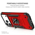 thumbnail image 5 of Hotpom for iPhone 17 Pro Max Case with 2 Pack Screen Protector, Dual Layer Rugged Shockproof Protection with 360° Rotating Stand, Red, 5 of 7