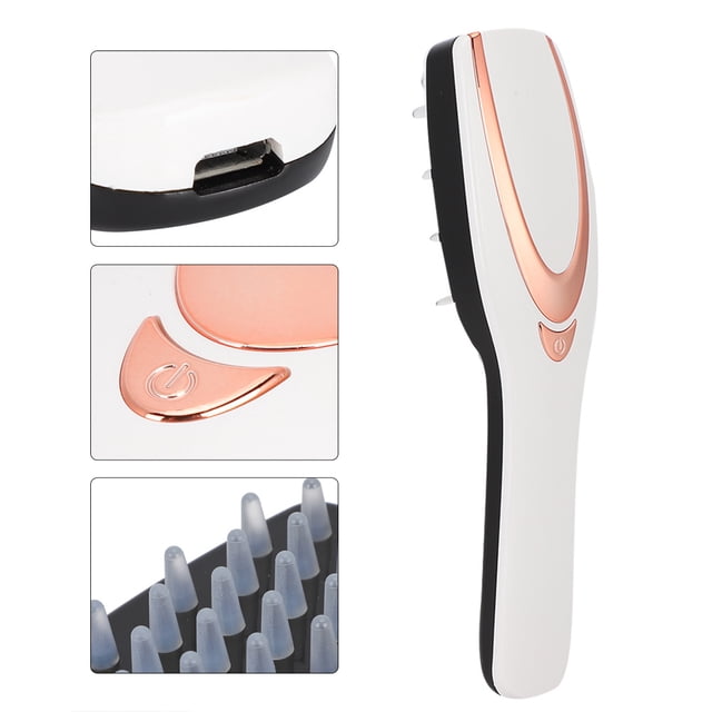 Peine para el crecimiento del cabello, peine masajeador de cuero cabelludo fototerapia 3 en 1 para el crecimiento del cabello, cuidado de la cabeza contra la pérdida del cabello Cepillo (blanco) EOTVIA NO
