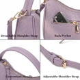 thumbnail image 4 of Crescent Shoulder Bag Crossbody Bags for Women, Trendy Woven Leather Bag Cute Hobo Tote Handbag Purse, with Adjustable Strap, Purple, 4 of 7