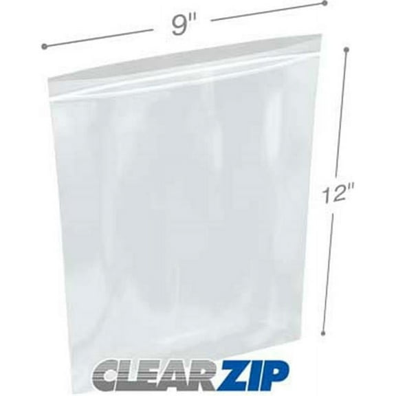 International Plastics CZ1250912 9 x 12 in. ClearZip Lock Bags, 0.00125 Gauge - Case of 1000