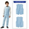 thumbnail image 2 of ETHAN Boys Suits Light Blue Suit for Boy Slim Fit Formal Toddler Kids 3Pcs Vest Dress Pants Blazer Ring Bearer Outfit 20Y, 2 of 6