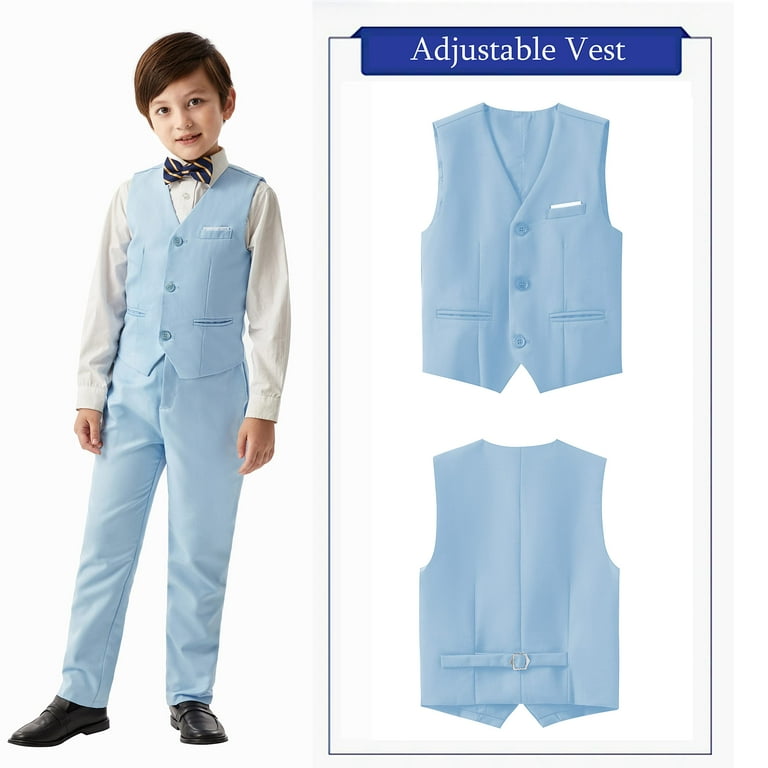 Boys Formal Suits Formal Dresswear Vest Pants Dress Shirt And Tie For Dress Clothes Wedding Outfit Graduation Suit