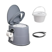 Camping Toilet Portable, 1.3 Gal Porta Potty with Detachable Bucket & Paper Holder, Travel Commode for Adults, Outdoor Road Trips & RV