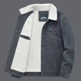 thumbnail image 3 of Chaquetas de algodón para hombre, acolchadas, cálidas, holgadas, parka, chaqueta corta de pana, cortavientos con cremallera sólida para hombre, cortavientos informal de invierno para hombre, 3 of 5