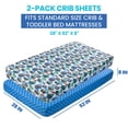thumbnail image 2 of Today's Kids 2-Pack Monster Trucks Fitted Baby Crib Sheets Boy - Soft & Breathable Nursery Toddler Bed Sheets for Boys Elastic Edge Deep Pockets Machine Wash, Fits 28 x 52" Mattress, 2 Printed Sheets, 2 of 7