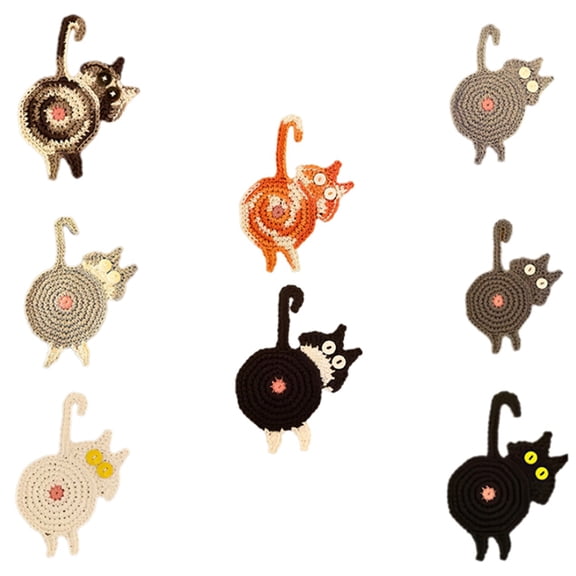 Cat Butt Coasters Cute Non-Slip Funny Coasters Hand-Woven Gifts for Home Kitchen Decor y6260