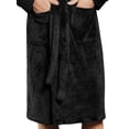 thumbnail image 4 of DYMADE Men Hooded Patch Pockets Lengthened Winter Long Sleeve Nightgown Homewear Robe, 4 of 4