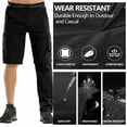 thumbnail image 6 of POENTAB Men Cargo Pants With Multiple Pockets Convertible Athletic Outdoor Pants Resistant Utility Straight Leg Work Wear Black, 6 of 8