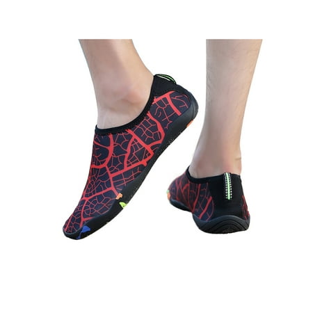 

Bellella Unisex Water Shoes Slip Resistant Aqua Socks Barefoot Yoga Shoe Comfort Sneakers Swim Exercise Athletics Map Red 7.5
