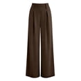 thumbnail image 6 of Edvintorg Work Pants Women High Waisted Pleated Wide Leg Dress Trousers with Pockets Women Business Pants Brown XXL, 6 of 6