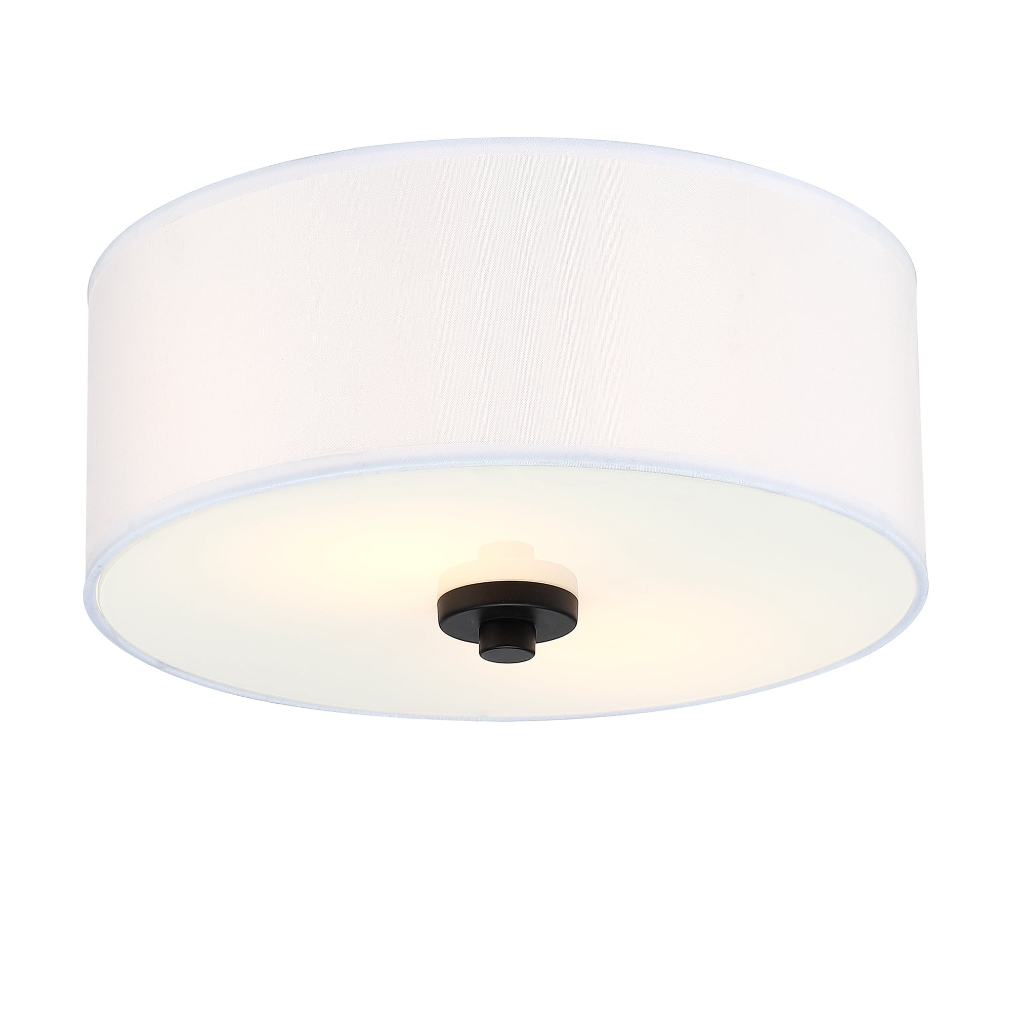 11.81" 2-Light Flush Mount Ceiling Light Modern Kitchen Light Fixture with Fabric Shade for Bedroom, Living Room, Dining Room, Hallway, E26