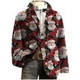 thumbnail image 2 of Mifsaly Mens Christmas Blazer Jacket Plus Size Corduroy Sport Coats 2025 Xmas Sequin Print Button Down Lapel Suit Jackets Snowflake Santa Coat with Pockets Festival Dinner Party Winter Outerwear, 2 of 7