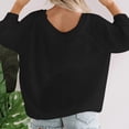 thumbnail image 4 of Baqcunre Sweaters For Women Women'S Off The Shoulder Line Neck Hollow Out Loose Knit Pullover Sweater Hoodies For Women Fall Clothes For Women 2023 Black L, 4 of 5