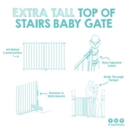 Regalo Extra Tall and Wide 2-in-1 Stairway and Hallway Baby Gate, White