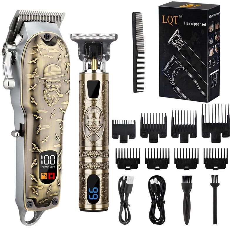 LQT hair clipper for men kit, Men's Grooming Gifts, Electric Hair Clipper, USB Rechargeable, Professional Hair Trimming Set, Durable Blades, Hair, Beard and Full Body Grooming, Holiday Gift