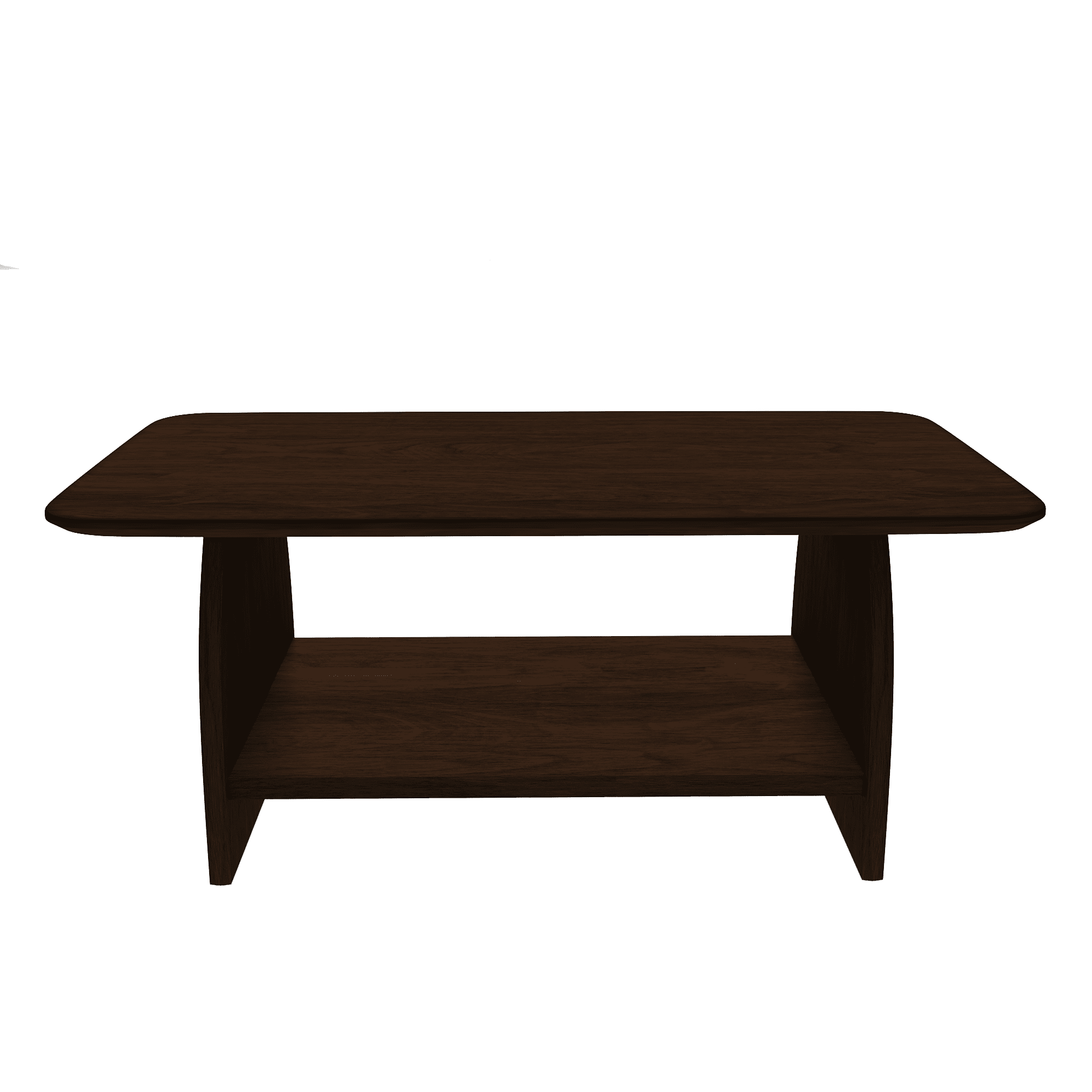 Modern Minimalist Coffee Table, 47 inch Double-Layer Rectangular Coffee Table with Storage, Safety Rounded Design, MDF Wood Material, for Living Room, Easy Assembly