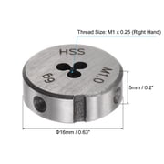 Uxcell Round Threading Dies Metric M1 x 0.25 Thread High Speed Steel Screw Cutting Die
