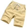 HBFAGFB Mens Shorts Drawstring Lace up Straight Leg Pants Summer Casual Lightweight Shorts Khaki