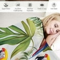 thumbnail image 3 of COMIO Palm Leaves Throw Blanket Parrots Plush Blanket for Kids Boys Girls Tropical Exotic Birds Sherpa Blanket Hibiscus Flowers Fuzzy Blanket for Sofa Bed Couch, Colorful Room Decor Baby, 3 of 6