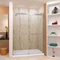 thumbnail image 3 of Transolid BRP608008C-R-BS 80" High X 60" Wide Bypass Frameless Shower Door - Brushed, 3 of 3