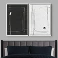 thumbnail image 2 of IDEA4WALL Framed Canvas Print Wall Art Black and White Line Art Polygon Collage Abstract Shapes Modern Boho Relax/Calm Chic for Living Room, Bedroom, Office - 16"x24"x2 White, 2 of 5