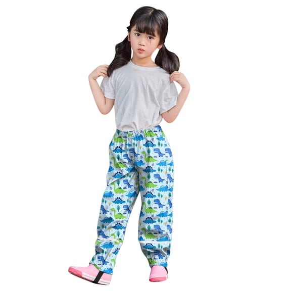 YAYUBA Waterproof Rain Pants for Toddlers and Kids, Pink, 5-6 Years