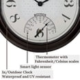 thumbnail image 2 of Presentime & Co. 14"" in/Outdoor Luminous Wall Clock with Thermometer Weather Thermometer Night Light with Smart Sensor - Oil Rubbed Bronze Finish Outdoor Lights & Decoration., 2 of 5