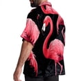 thumbnail image 3 of Flamingo Tropical Rainforest Men's Short Sleeve Printed Button Down Beach, Casual, Poplin Shirts for Summer Vacation, 3 of 6