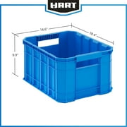 (3 pack) HART 8.5 Gallon Stackable Plastic Utility Crate, Blue