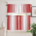 thumbnail image 6 of Red and Curtain Valances Set White Gradient Kitchen Curtains 24&nbsp;inch Length Rod Pocket Valance and Tiers 3 Piece Set Small Bedroom Bathroom Laundry Decor, 6 of 9