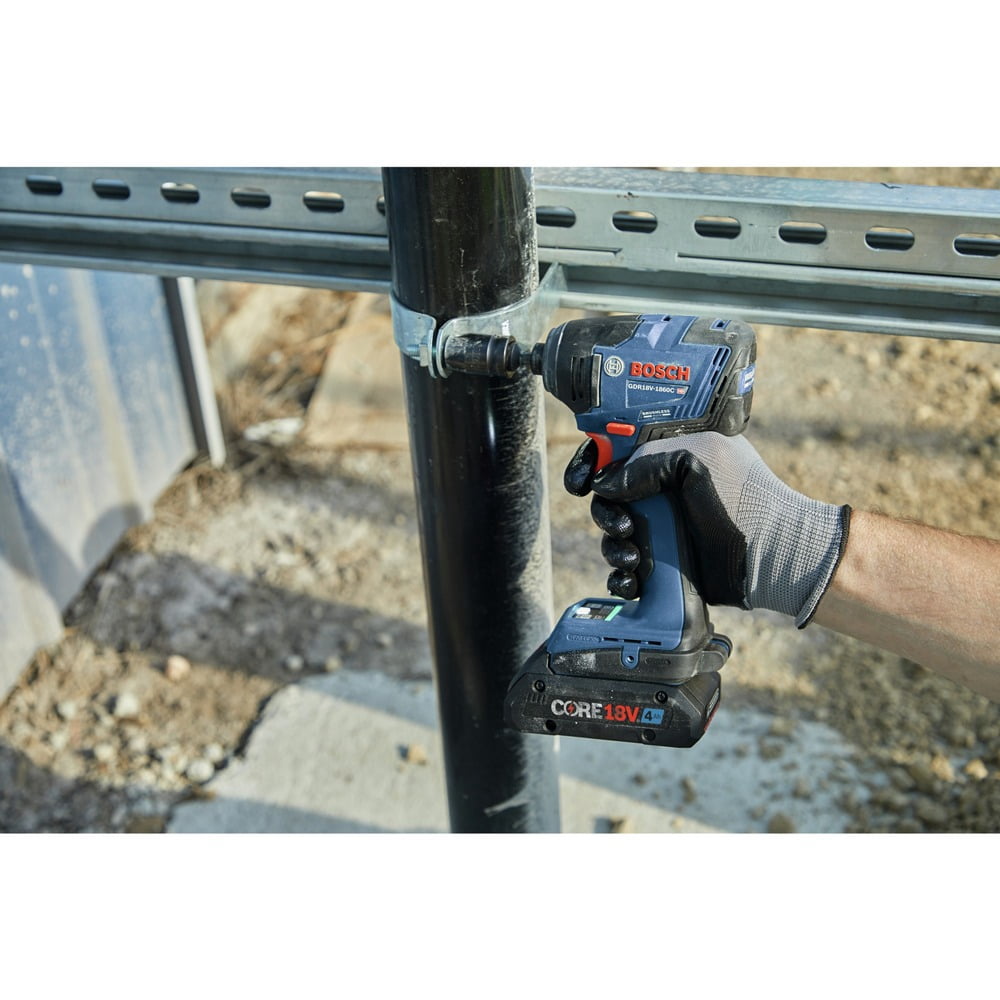 Restored Bosch GDR18V-1860CB25-RT 18V Brushless Lithium-Ion 1/4 in. Hex Cordless Connected-Ready Impact Driver Kit (4 Ah) (Refurbished)