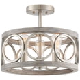 thumbnail image 6 of Franklin Iron Works Salima Rustic Farmhouse Ceiling Light Semi Flush Mount 16" Wide Brushed Nickel Gray Wood 3-Light LED for Bedroom Living Room House, 6 of 11